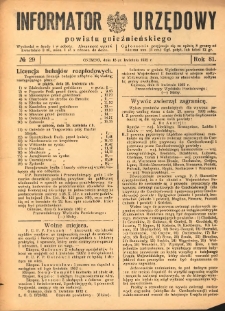 Informator Urzędowy Powiatu Gnieźnieńskiego 1932.04.13 R.81 Nr29