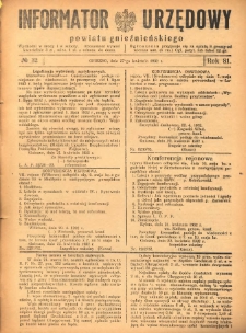 Informator Urzędowy Powiatu Gnieźnieńskiego 1932.04.27 R.81 Nr32