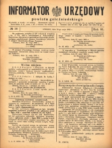 Informator Urzędowy Powiatu Gnieźnieńskiego 1932.05.21 R.81 Nr38