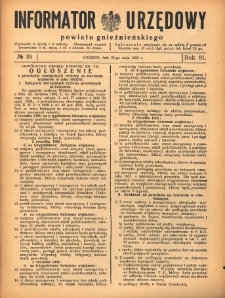 Informator Urzędowy Powiatu Gnieźnieńskiego 1932.05.25 R.81 Nr39