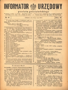Informator Urzędowy Powiatu Gnieźnieńskiego 1932.05.28 R.81 Nr40