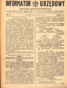 Informator Urzędowy Powiatu Gnieźnieńskiego 1932.06.04 R.81 Nr42