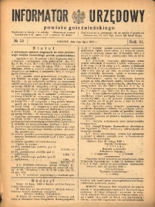 Informator Urzędowy Powiatu Gnieźnieńskiego 1932.07.06 R.81 Nr51