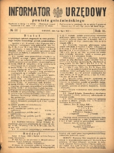 Informator Urzędowy Powiatu Gnieźnieńskiego 1932.07.06 R.81 Nr51