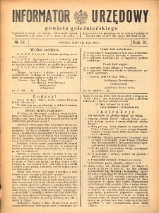 Informator Urzędowy Powiatu Gnieźnieńskiego 1932.07.16 R.81 Nr54
