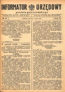 Informator Urzędowy Powiatu Gnieźnieńskiego 1932.08.24 R.81 Nr62