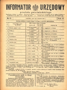 Informator Urzędowy Powiatu Gnieźnieńskiego 1932.09.03 R.81 Nr65
