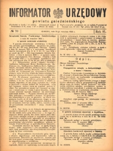 Informator Urzędowy Powiatu Gnieźnieńskiego 1932.09.21 R.81 Nr70