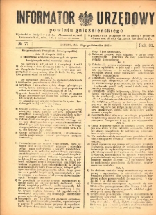 Informator Urzędowy Powiatu Gnieźnieńskiego 1932.10.15 R.81 Nr77
