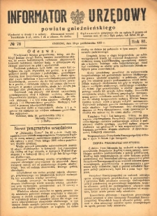Informator Urzędowy Powiatu Gnieźnieńskiego 1932.10.19 R.81 Nr78