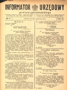 Informator Urzędowy Powiatu Gnieźnieńskiego 1932.10.29 R.81 Nr81