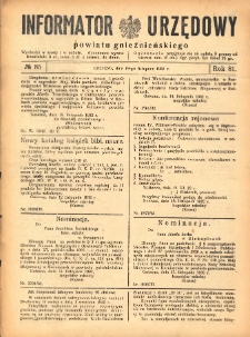 Informator Urzędowy Powiatu Gnieźnieńskiego 1932.11.19 R.81 Nr85