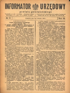 Informator Urzędowy Powiatu Gnieźnieńskiego 1933.09.07 R.82 Nr73