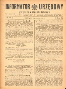 Informator Urzędowy Powiatu Gnieźnieńskiego 1933.09.16 R.82 Nr76