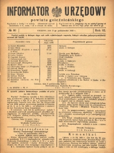 Informator Urzędowy Powiatu Gnieźnieńskiego 1933.10.21 R.82 Nr86