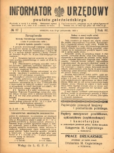 Informator Urzędowy Powiatu Gnieźnieńskiego 1933.10.25 R.82 Nr87