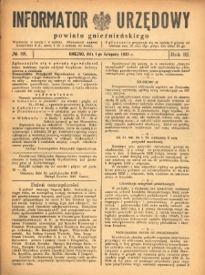 Informator Urzędowy Powiatu Gnieźnieńskiego 1933.11.01 R.82 Nr88