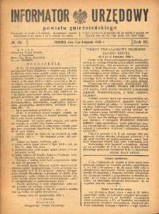Informator Urzędowy Powiatu Gnieźnieńskiego 1933.11.04 R.82 Nr89