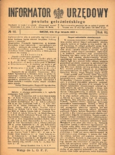 Informator Urzędowy Powiatu Gnieźnieńskiego 1933.11.15 R.82 Nr92
