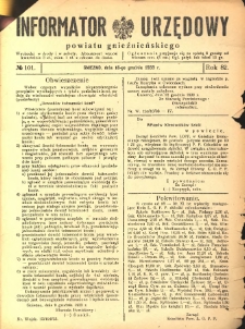 Informator Urzędowy Powiatu Gnieźnieńskiego 1933.12.16 R.82 Nr101