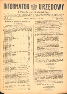 Informator Urzędowy Powiatu Gnieźnieńskiego 1933.01.25 R.82 Nr7