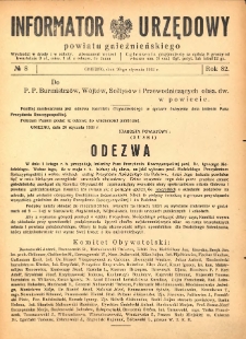 Informator Urzędowy Powiatu Gnieźnieńskiego 1933.01.26 R.82 Nr8