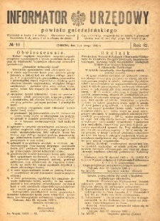 Informator Urzędowy Powiatu Gnieźnieńskiego 1933.02.01 R.82 Nr10