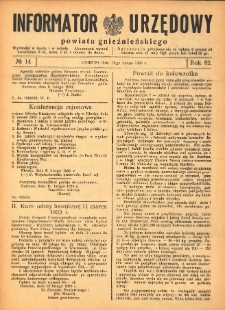 Informator Urzędowy Powiatu Gnieźnieńskiego 1933.02.15 R.82 Nr14