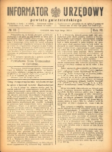 Informator Urzędowy Powiatu Gnieźnieńskiego 1933.02.18 R.82 Nr15