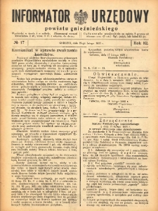 Informator Urzędowy Powiatu Gnieźnieńskiego 1933.02.25 R.82 Nr17