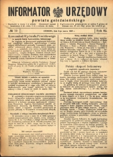 Informator Urzędowy Powiatu Gnieźnieńskiego 1933.03.04 R.82 Nr19