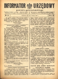 Informator Urzędowy Powiatu Gnieźnieńskiego 1933.04.09 R.82 Nr29