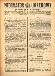 Informator Urzędowy Powiatu Gnieźnieńskiego 1933.04.22 R.82 Nr33