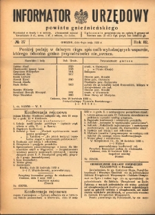 Informator Urzędowy Powiatu Gnieźnieńskiego 1933.05.06 R.82 Nr37