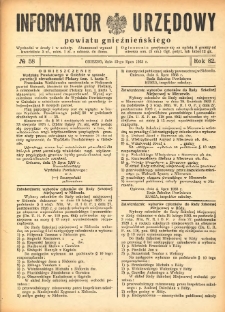 Informator Urzędowy Powiatu Gnieźnieńskiego 1933.07.15 R.82 Nr58