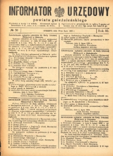 Informator Urzędowy Powiatu Gnieźnieńskiego 1933.07.19 R.82 Nr59