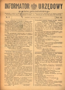 Informator Urzędowy Powiatu Gnieźnieńskiego 1933.07.26 R.82 Nr61