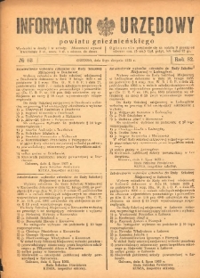 Informator Urzędowy Powiatu Gnieźnieńskiego 1933.08.02 R.82 Nr63