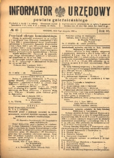 Informator Urzędowy Powiatu Gnieźnieńskiego 1933.08.09 R.82 Nr65