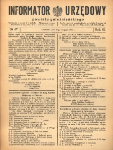 Informator Urzędowy Powiatu Gnieźnieńskiego 1933.08.16 R.82 Nr67