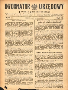 Informator Urzędowy Powiatu Gnieźnieńskiego 1933.08.19 R.82 Nr68