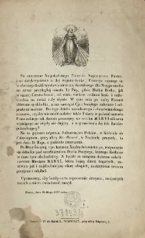 [Zawiadomienie Inc.:] " Na uczczenie Niepokalanego Poczęcia Najświętszej Panny ..."