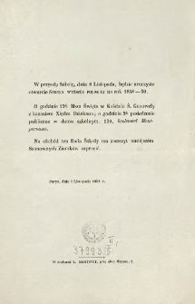 [Zaproszenie Inc.:] " W przyszła sobotę, dnia 6 listopada, będzie uroczyste otwarcie Szkoły Wyższej Polskiej ..."