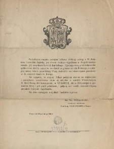 [Zaproszenie Inc.:] " Pięćsetletnia rocznica poślubin kr&oacute;lowej Polskiej Jadwigi ..."