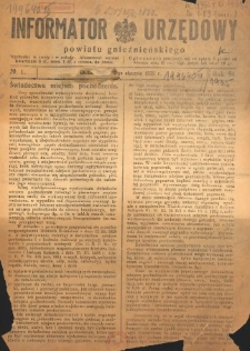 Informator Urzędowy Powiatu Gnieźnieńskiego 1935.01.02 R.84 Nr1