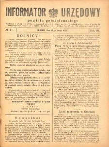 Informator Urzędowy Powiatu Gnieźnieńskiego 1935.02.16 R.84 Nr11