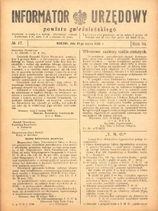 Informator Urzędowy Powiatu Gnieźnieńskiego 1935.03.16 R.84 Nr17