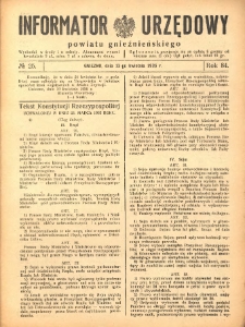 Informator Urzędowy Powiatu Gnieźnieńskiego 1935.04.13 R.84 Nr25