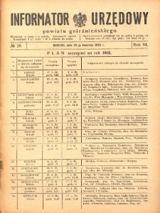 Informator Urzędowy Powiatu Gnieźnieńskiego 1935.04.27 R.84 Nr29