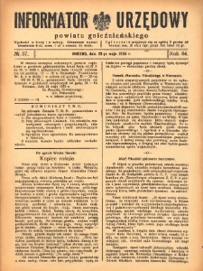 Informator Urzędowy Powiatu Gnieźnieńskiego 1935.05.29 R.84 Nr37